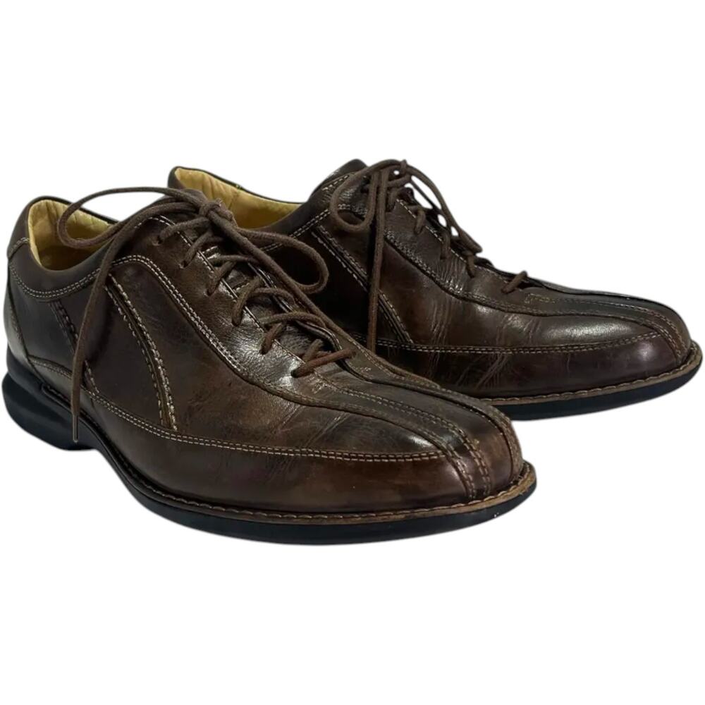 Johnston & Murphy Brown Oxford Lace Up Leather Shoes Size 10M Office Clean Guy
